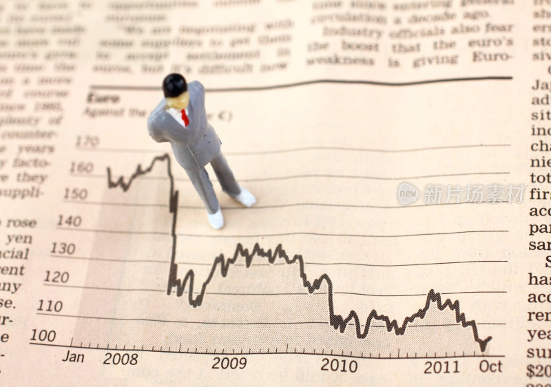 Negative business chart with a businessman